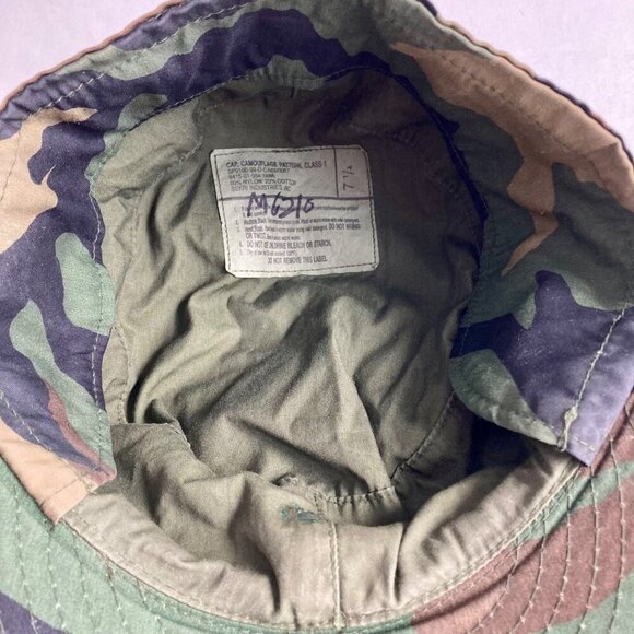 US Army Cap Camouflage Pattern Class 1 Hat 7-1/4 Woodland Winter Cold Weather - Picture 5 of 8